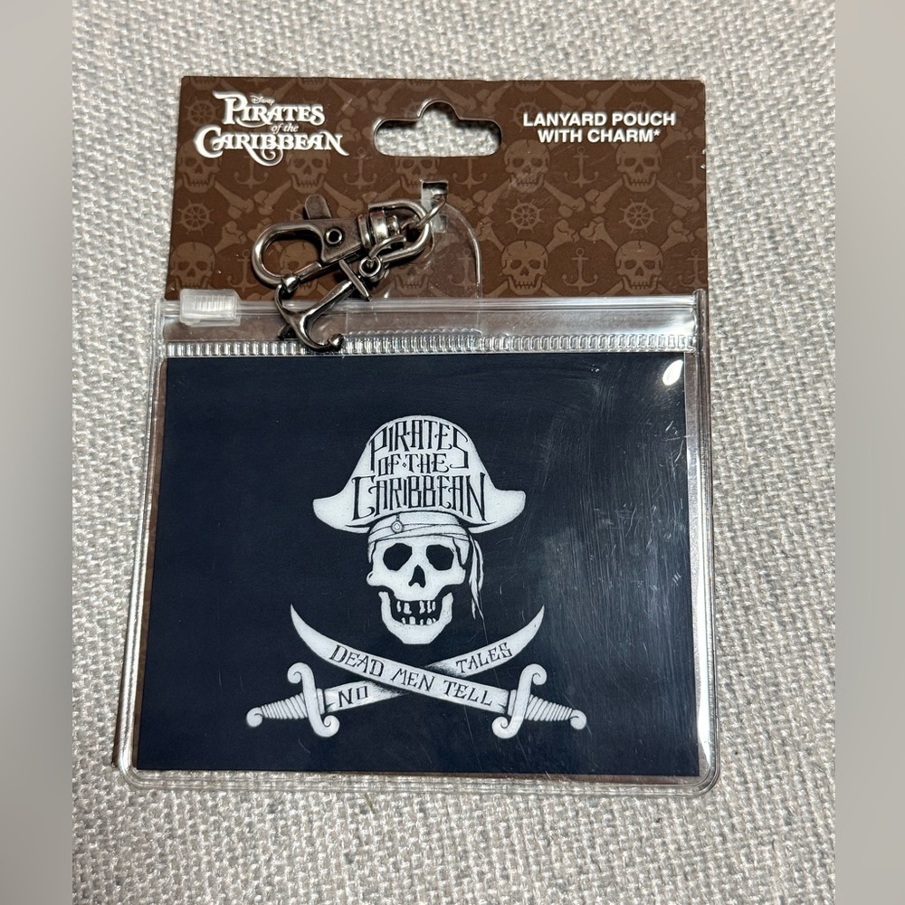 Disney Pirates of the Caribbean Black and White Lanyard Pouch